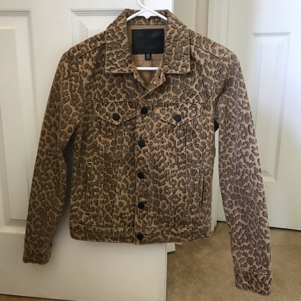 BRAND NEW LUCKY BRAND LEOPARD PRINT DENIM JACKET